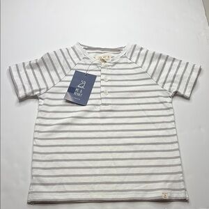 Gray and White Button Down Shirt with Minimalist Design